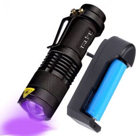 395nm 365nm flashlight detection light (Option: Black-Charger 365nm)