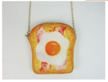 Women's Toast Chain Mini Tote Bag (Option: Poached eggs with bacon)