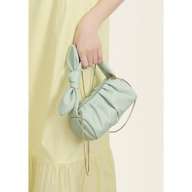 Pleated Cloud Pack Casual One Shoulder Chain Bag (Color: Green)