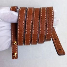 Leather Shoulder Crossbody Bag Replacement Strap For Wallet (Option: Brown gold buckle)