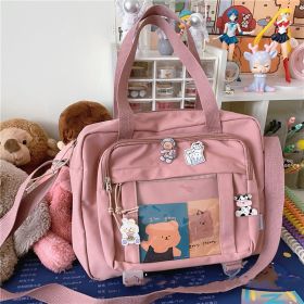 Harajuku Female Student Crossbody Bag Retro One Shoulder Bag Female (Option: Pink-Bare bag)