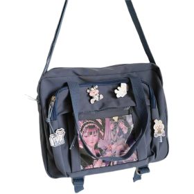 Harajuku Female Student Crossbody Bag Retro One Shoulder Bag Female (Option: Blue-Bare bag)