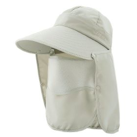 Outdoor Sun Protection Fishing Hat With Neck Shield For Beach Sports Cycling (Color: Beige)