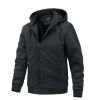 Men's Thin Quilted Jacket Detachable Hood Drawstring Casual Sport Coat Stand Collar Business Trend Fashion Spring Autumn Winter