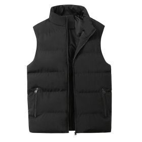 Men's Lightweight Packable Puffer Down Vest Sleeveless Quilted Jacket Coat (Color: Black, size: XL)