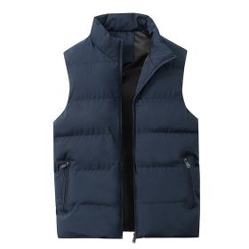 Men's Lightweight Packable Puffer Down Vest Sleeveless Quilted Jacket Coat (Color: navy blue, size: S)