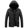 Men Zipper Hooded Outdoor Cotton Coat