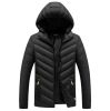 Men Zipper Hooded Outdoor Cotton Coat