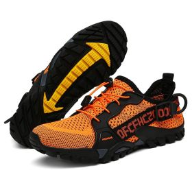 JIEMIAO Men Hiking Shoes Non-Slip Breathable Tactical Combat Army Boots Desert Training Sneakers Outdoor Trekking Shoes (Color: Orange, size: 44)