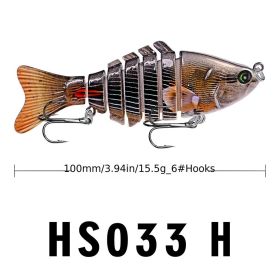 Funpesca 10cm 15.61g Hard Plastic 3d Bionic Eyes Freshwater Saltwater Bass Top Water Jointed Fish Lures (Color: Color H)