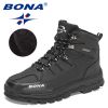 BONA 2022 New Designers Brand Winter Snow Boots Men Warm Plush High Top Boots MAction Leather Ankle Boots Man Outdoor Footwear