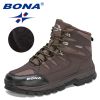 BONA 2022 New Designers Brand Winter Snow Boots Men Warm Plush High Top Boots MAction Leather Ankle Boots Man Outdoor Footwear