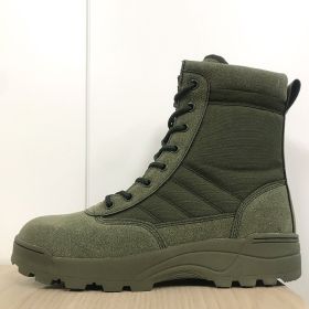 2021 New Us Military Leather Boots for Men Combat Bot Infantry Tactical Boots Askeri Bot Army Bots Army Shoes Erkek Ayakkabi (Color: Army Green, size: 41)