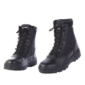 2021 New Us Military Leather Boots for Men Combat Bot Infantry Tactical Boots Askeri Bot Army Bots Army Shoes Erkek Ayakkabi (Color: Black, size: 36)