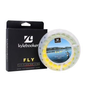 Kylebooker Fly Fishing Line with Welded Loop Floating Weight Forward Fly Lines 100FT WF 3 4 5 6 7 8 (Color: Moss Green+Gold)