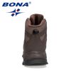 BONA 2022 New Designers Brand Winter Snow Boots Men Warm Plush High Top Boots MAction Leather Ankle Boots Man Outdoor Footwear