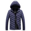 Men Zipper Hooded Outdoor Cotton Coat