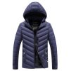 Men Zipper Hooded Outdoor Cotton Coat