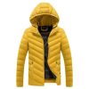 Men Zipper Hooded Outdoor Cotton Coat