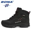 BONA 2022 New Designers Brand Winter Plush Boots Men Warm Snow Ankle Boots Man High Quality Action Leather Sneakers Mansculino