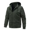 Men's Thin Quilted Jacket Detachable Hood Drawstring Casual Sport Coat Stand Collar Business Trend Fashion Spring Autumn Winter