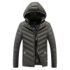 Men Zipper Hooded Outdoor Cotton Coat